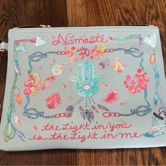 NWT EMM KUO  Leather Paloma Pouch - Namaste In Grey - Picture 2 of 5